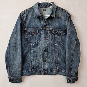 VTG LEVI'S Mens Denim Trucker Jacket WPL 423 Type III Size M Black Label Y2k